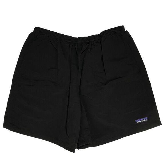 Patagonia Swim Trunks Shorts Mens Size L Black Jersey Un-Lined Bathing Suit Logo - Picture 1 of 10